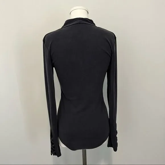 NWT Lucky Brand Long Sleeve Ribbed V Neck Bodysuit - Picture 10 of 15